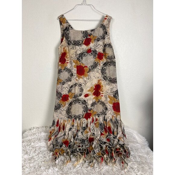 Dress U-II by Sharon Size 14 Floral and Lace Print Vintage - Picture 1 of 8